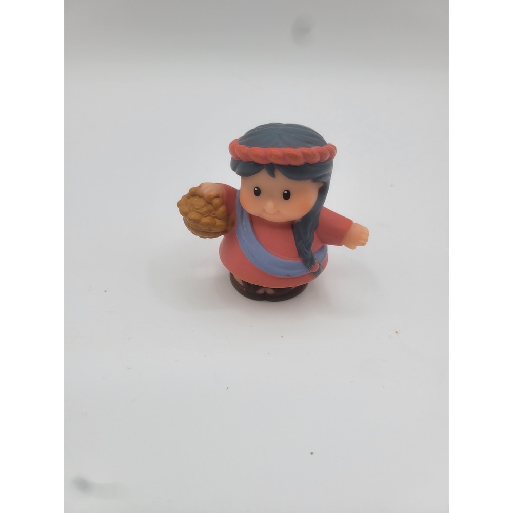 Fisher-Price Little People Native American Girl Figure Red Dress Basket Toy